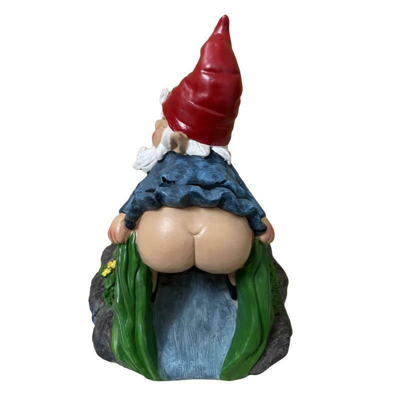 Bare Buttocks Garden Gnome Statue Hand-Painted Swedish Tomte Yard Decorations