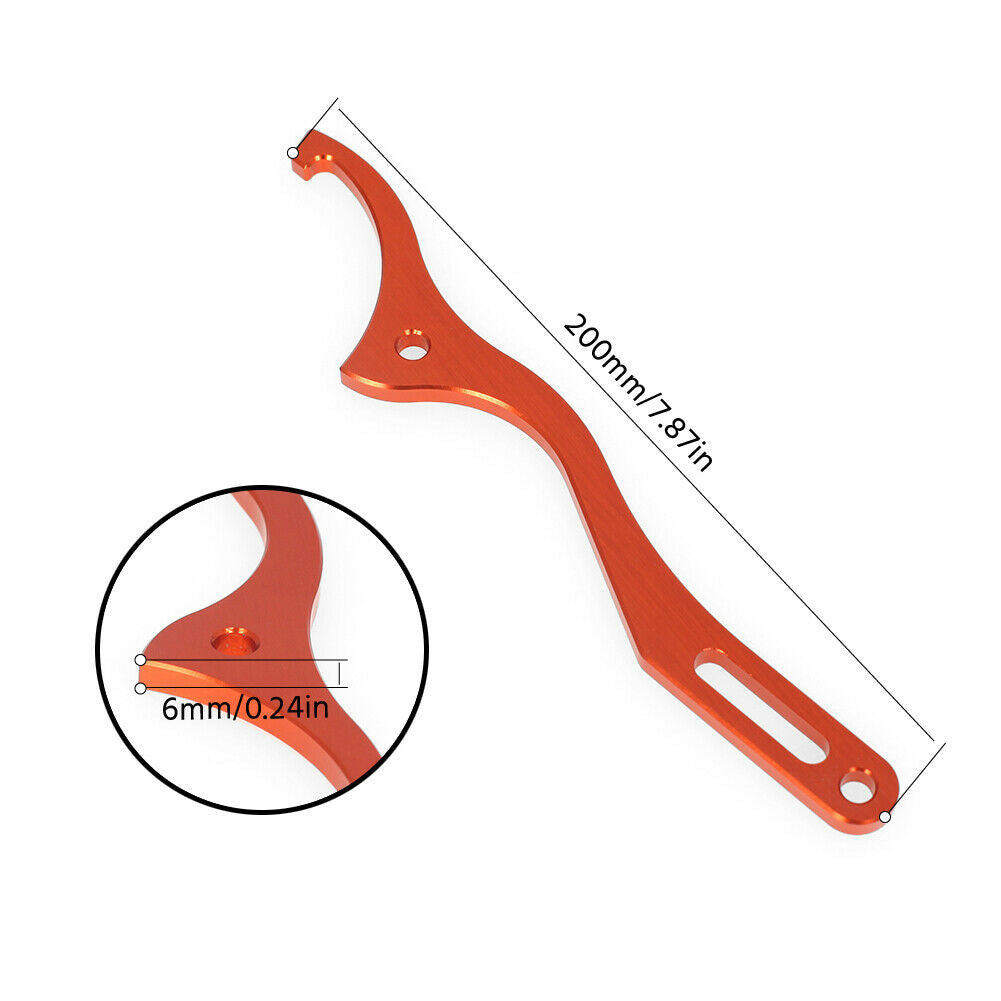 Orange CNC Motorcycle Rear Damper Damping Shock Spanner Wrench Tool For WP Shock