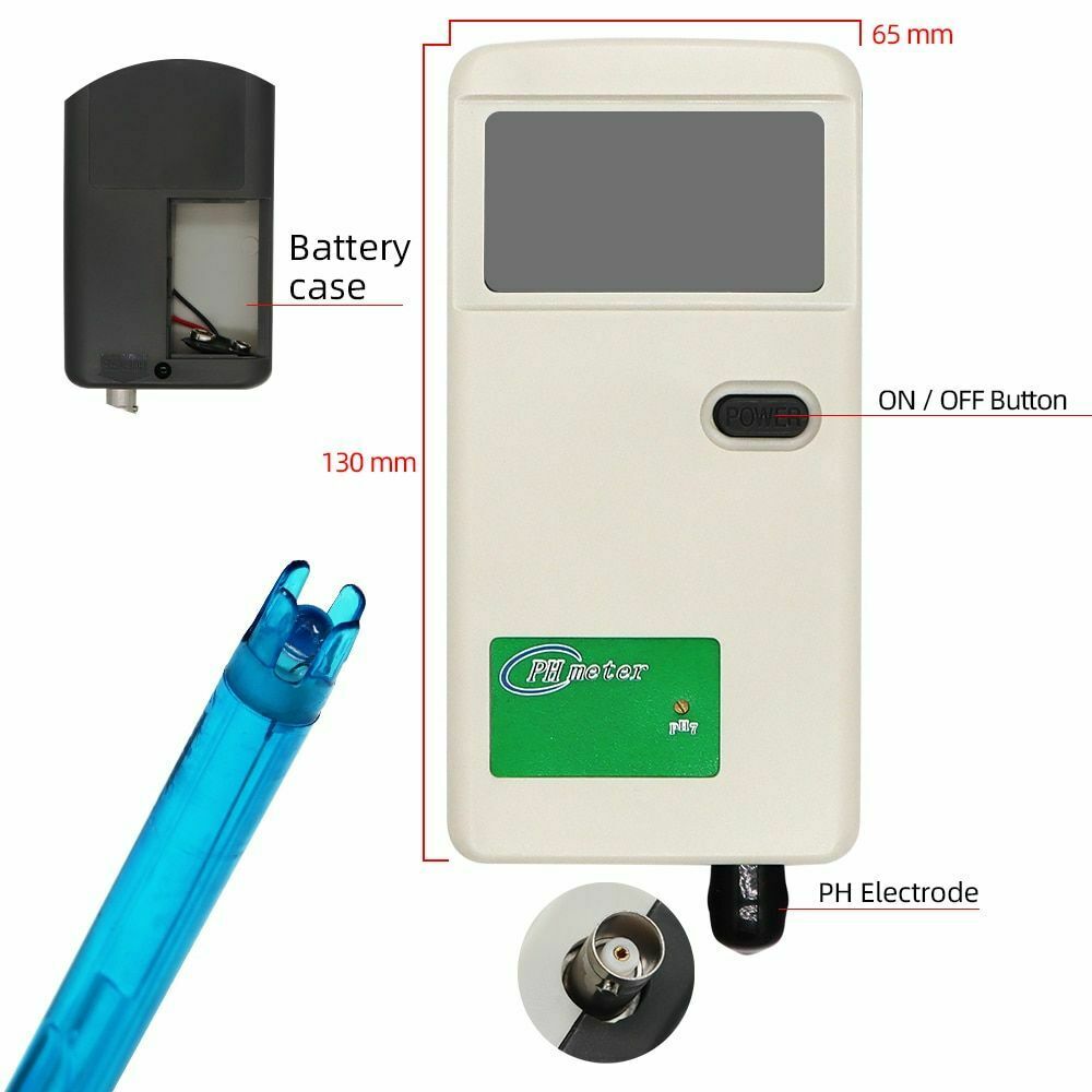 Ph Meter Digital Water Purity Tester Biochemistry Laboratory Lcd Backlight