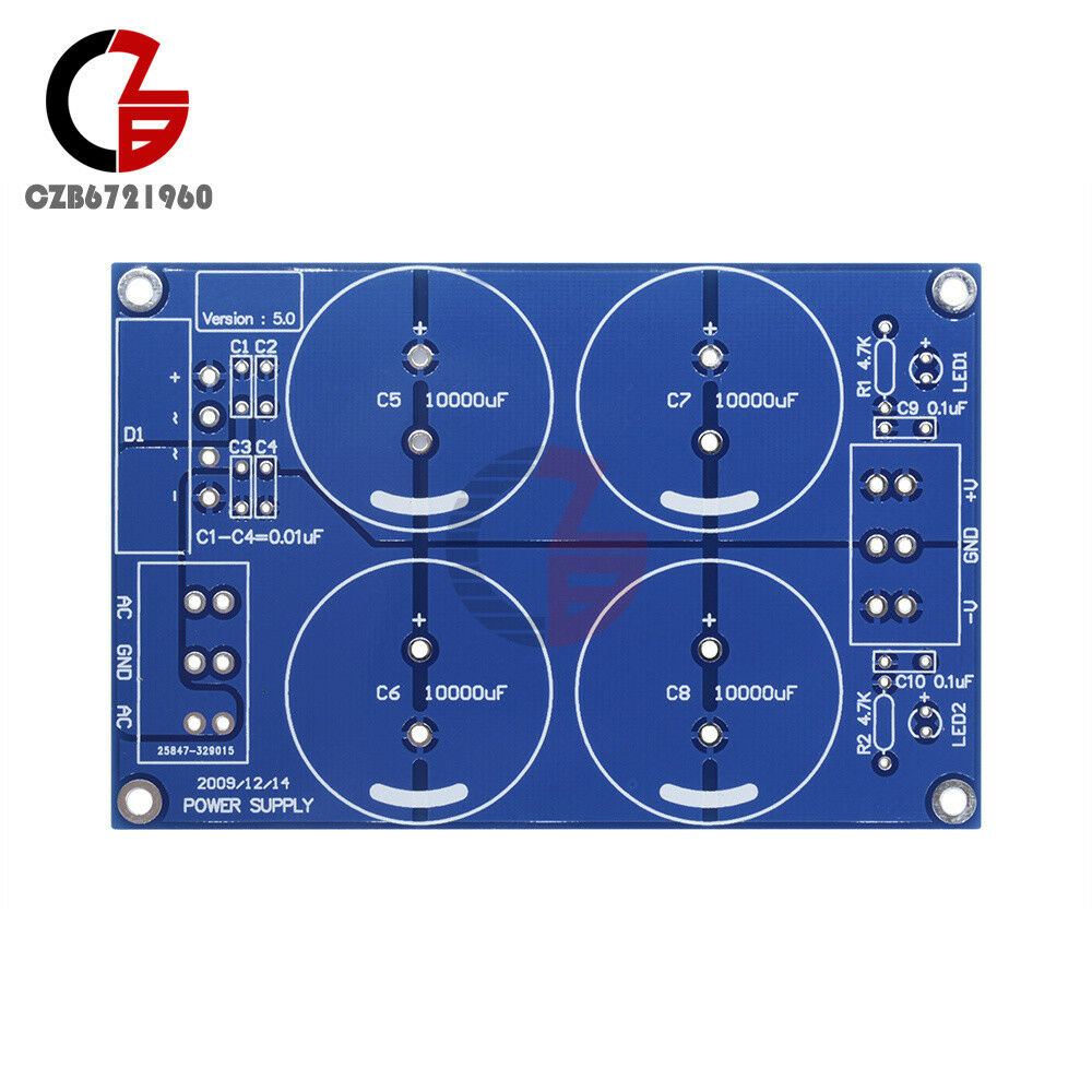 4*10000uF/50V Rectifier Filter Power Supply PCB Board (For LM3886TF TDA7293)