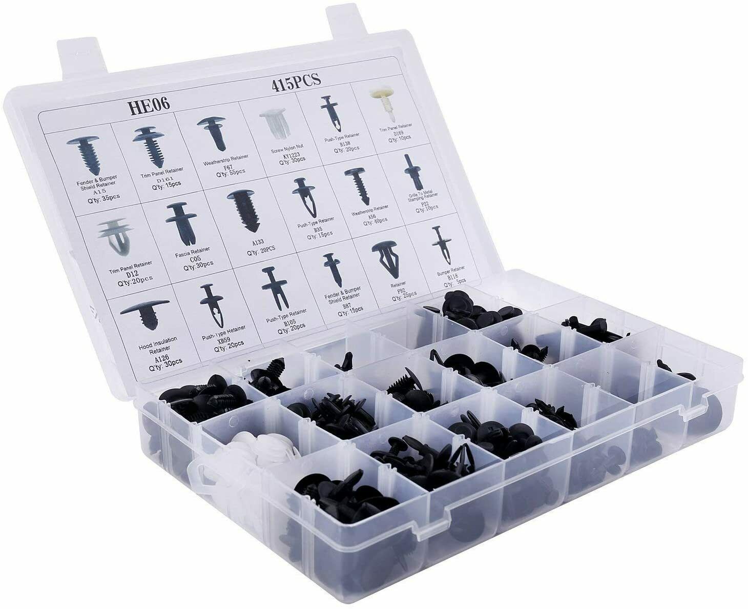 415 Pcs Plastic Rivet Bumper Push Clip + Removal Tool Fastener Fender