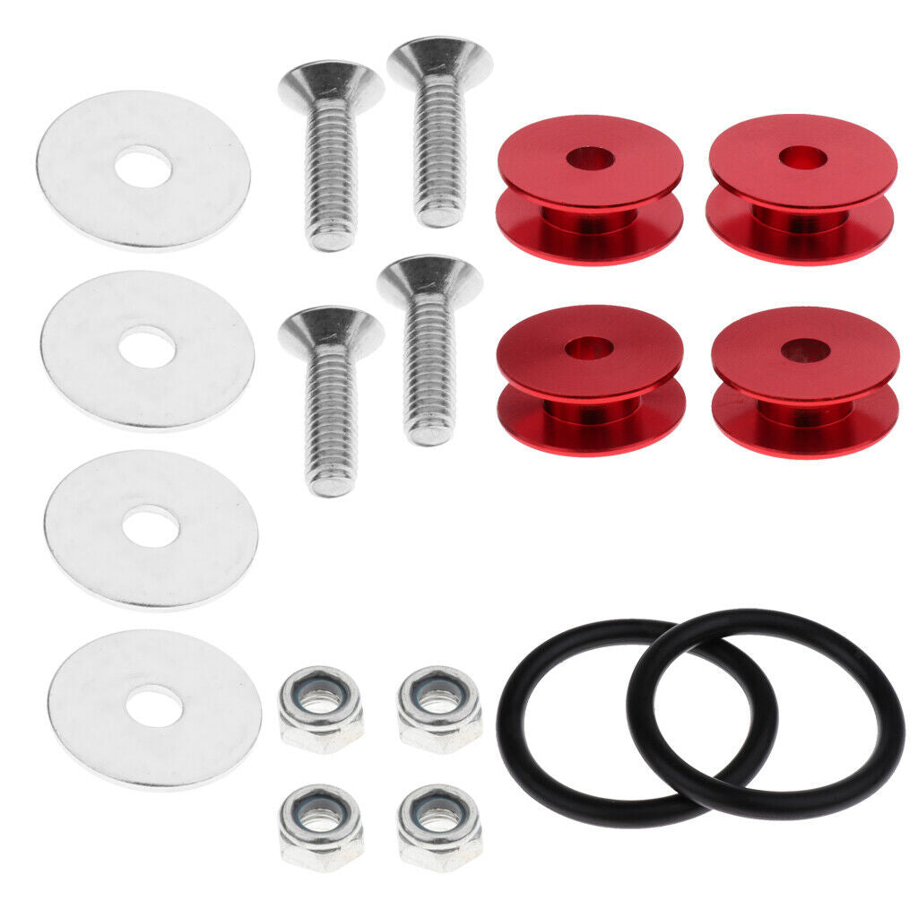 8pcs Quick Release Fastener Fixed Button Kit for Car Vehicles (Red + Black)