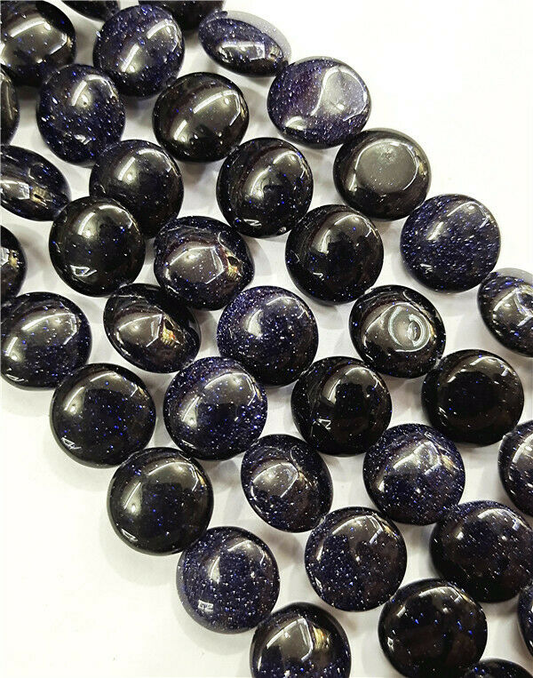 1 Strand 12x6mm Blue Sand Stone Round DIY Spacer Loose Beads 15.5inch HH7809