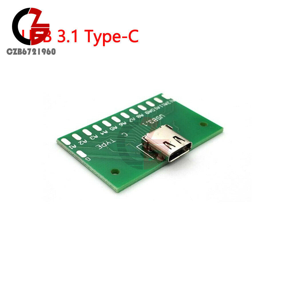 Type C 3.1 USB Diy 24Pin USB-C Female Socket Connector Smt Type With Pc Board