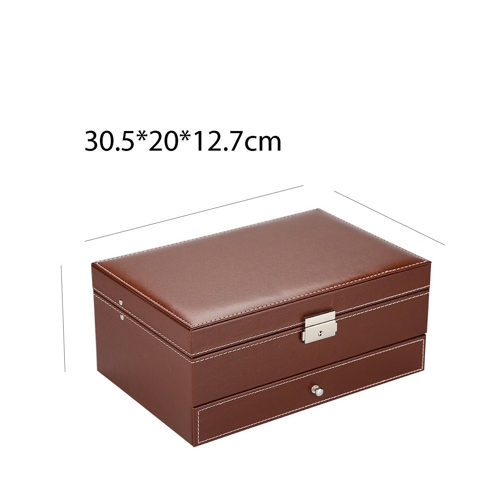 Jewelry Storage Box Double Layer PU Leather Storage Case for Watches Actors