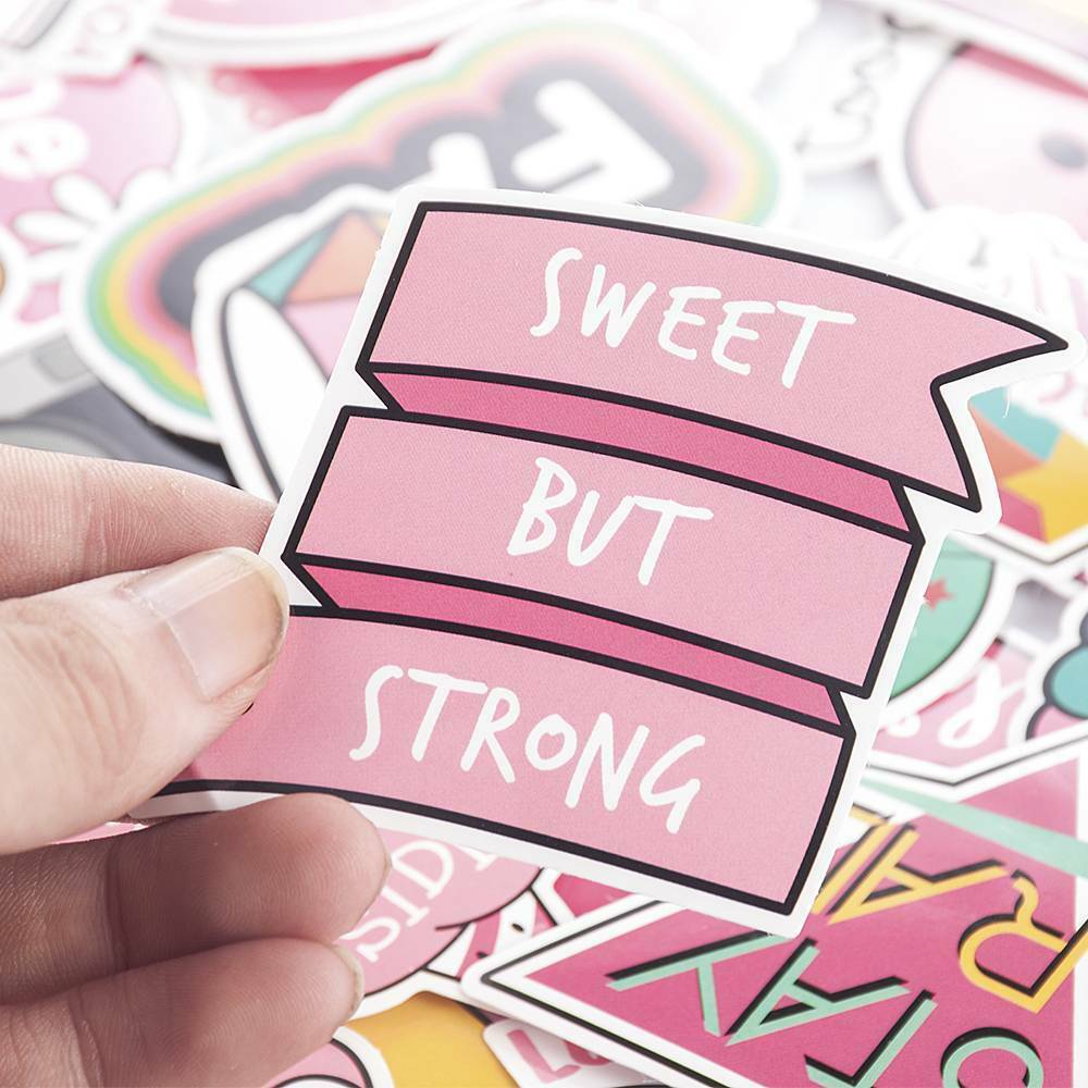60Pcs/lot Anime Cute Pink Stickers Decals Skateboard Car Laptop Luggage Vinyls