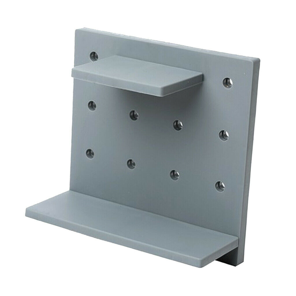 Multi-Functional DIY Plastic Self-adhesive Wall Mounted Storage Shelf Gray