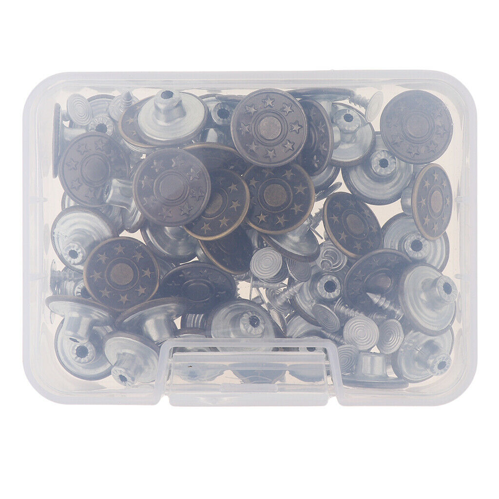 50 sets metal snap fasteners sewing buttons snap fasteners craft clothes