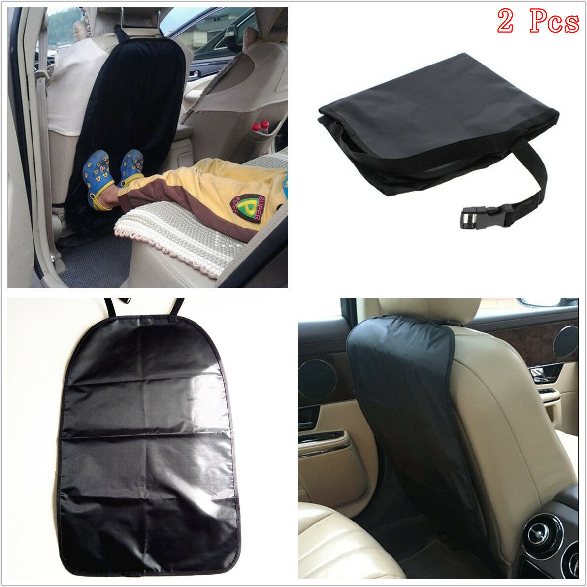 2Pc Universal Child Baby Kick Anti Dirty Protector Mat Car Seat Back Clean Cover