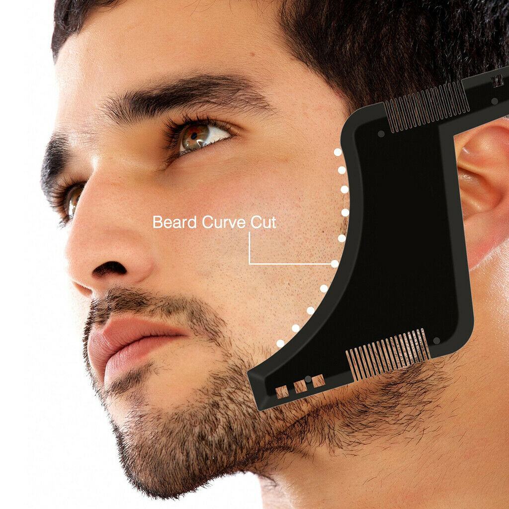 3pcs Plastic Beard Shaping Comb Shaving Template Guide Stencil for Sideburns