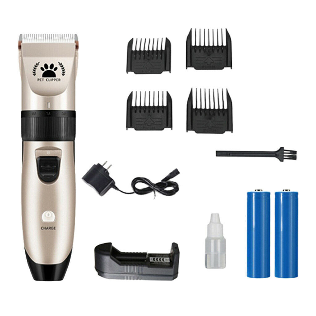 Electric Pet Cat Dog Grooming Clippers Hair Trimmer Shaver Kit USB Rechargable