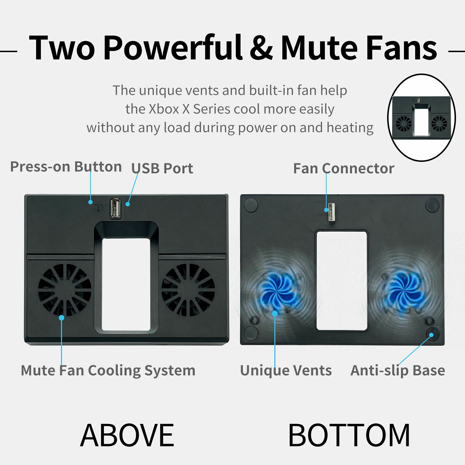 Cooling Fan Radiator External USB Vertical Stand Dock for xbox Series x for Game
