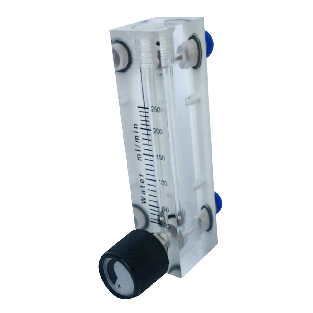 Glass Rotor Flow Meter 25-250ml Flow Range w/ Valve Home Measurement Tool