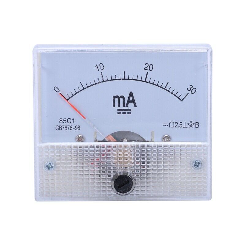 DC 0-30MA Analog Current Panel Meter Ammeter 85C1 30MA, White X2L4