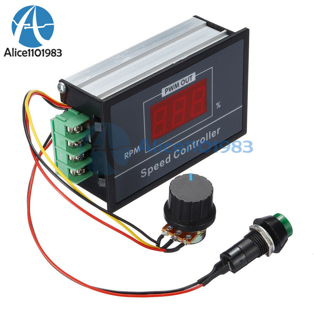 DC 6V 12V 24V 48V Adjustable 30A Digital LED Display Motor Speed Controller PWM