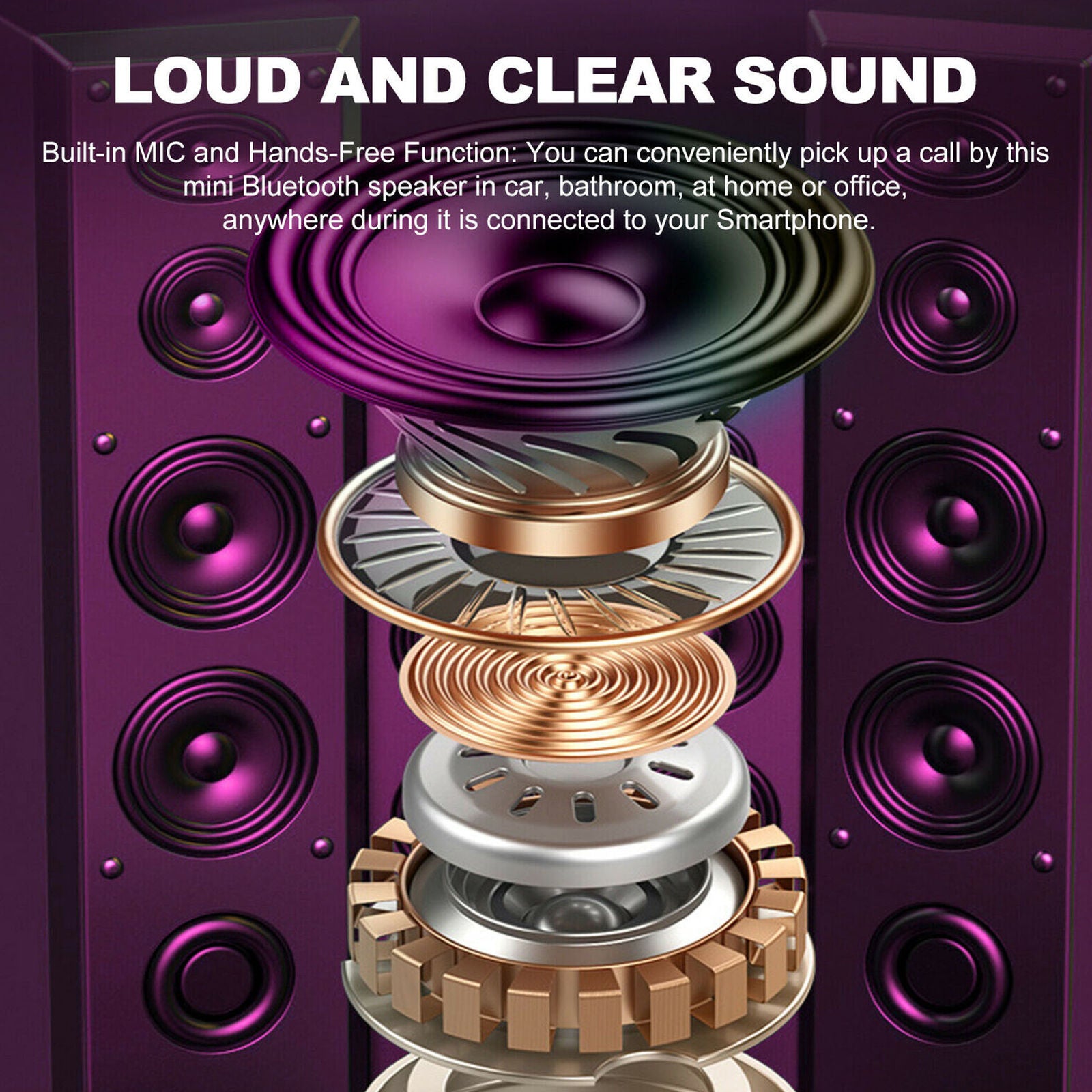 Bluetooth 5.0 Wireless Speaker Super Bass Rechargeable USB/TF/FM Radio Portable