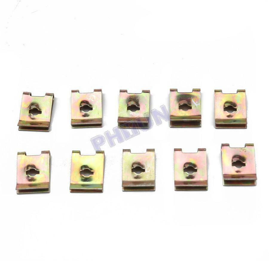 100 Pack No.6 U Clips Speed Fasteners Screws Auto Captive Nut Clips Universal