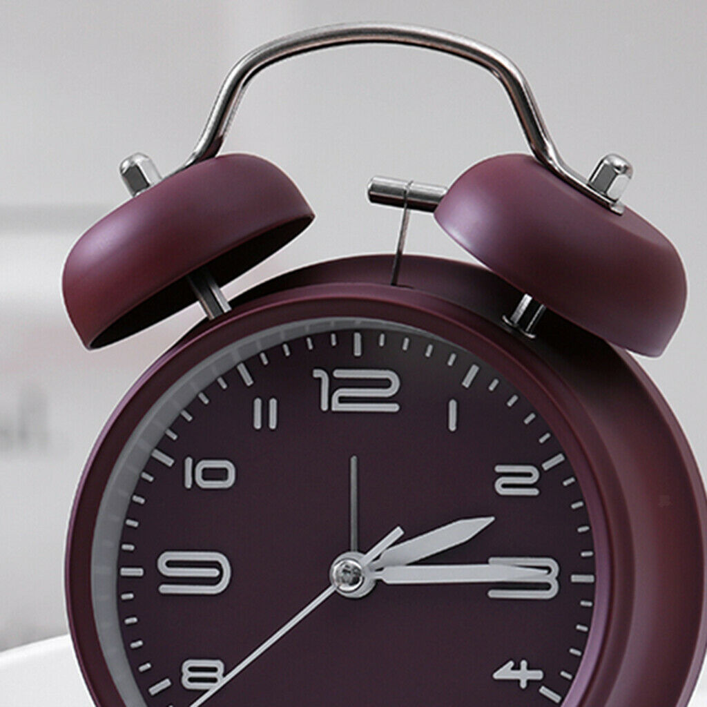 2pcs Keywind Bell Alarm Clock Matte Metal Surface Height Gloss Glass Shell