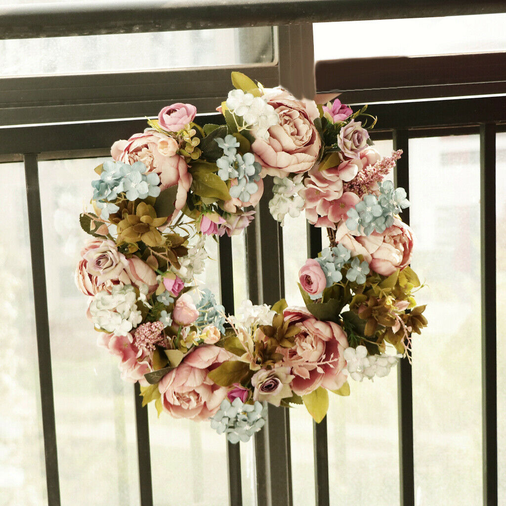 Door Wreath Wall Wreath Decorative Wreath Artificial Flowers Wreath with Roses