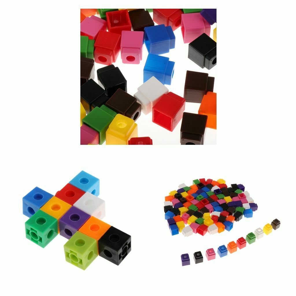 100pcs Linking Snap Math Counting Blocks Cubes Manipulative Math 10 Colors