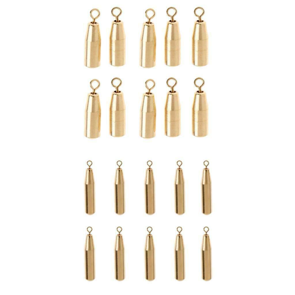 Set of 20pcs Fishing Sinkers Brass Sinkers for Freshwater and Saltwater
