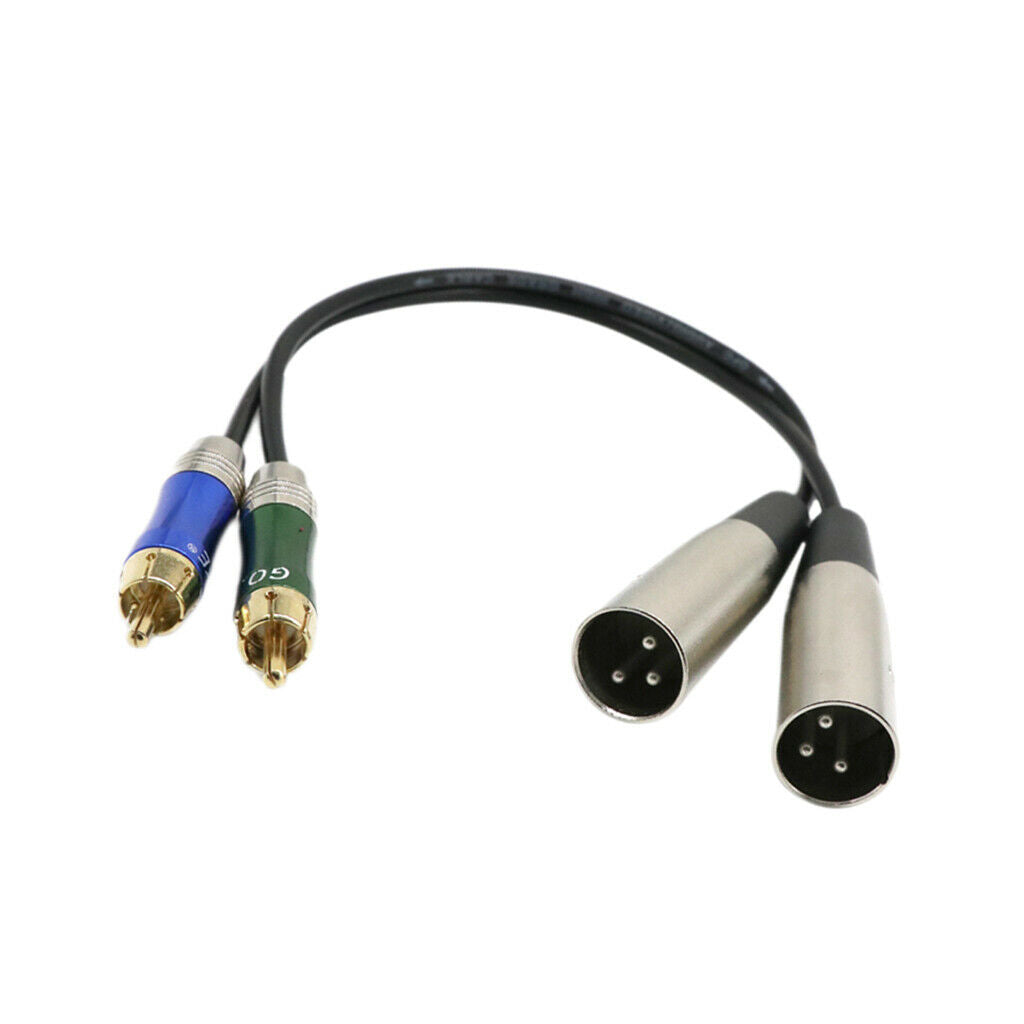 Adapter for two XLR male to two RCA male 2 XLRM to 2 RCA