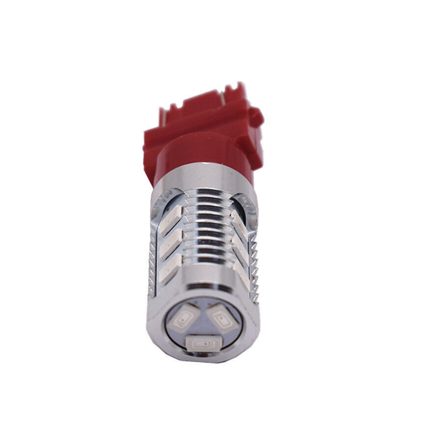 2x 3157 Red Stop Brake Flash Strobe Light Car Rear 12-LED Bulb Tail Reverse Lamp