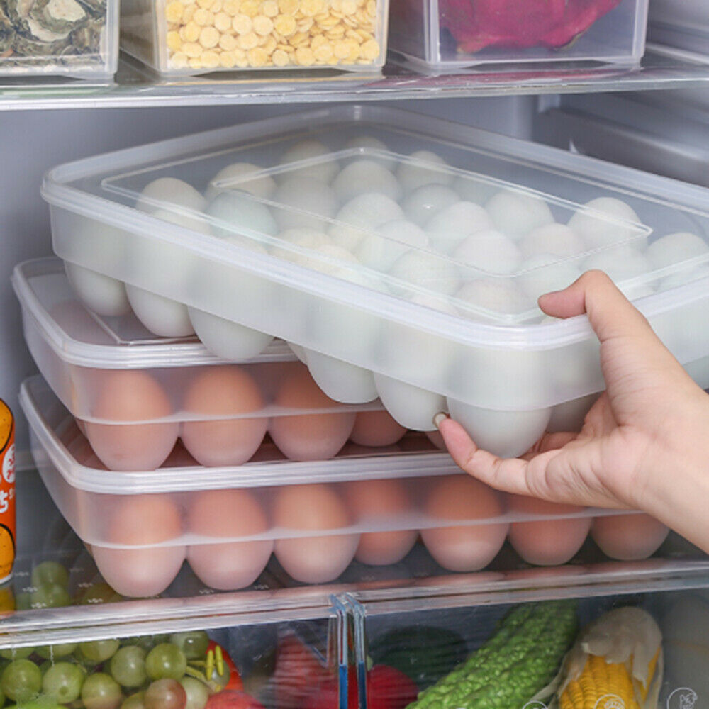 34 Grids Egg Storage Box Food Container Refrigerator Clear Egg Storage Box Rack