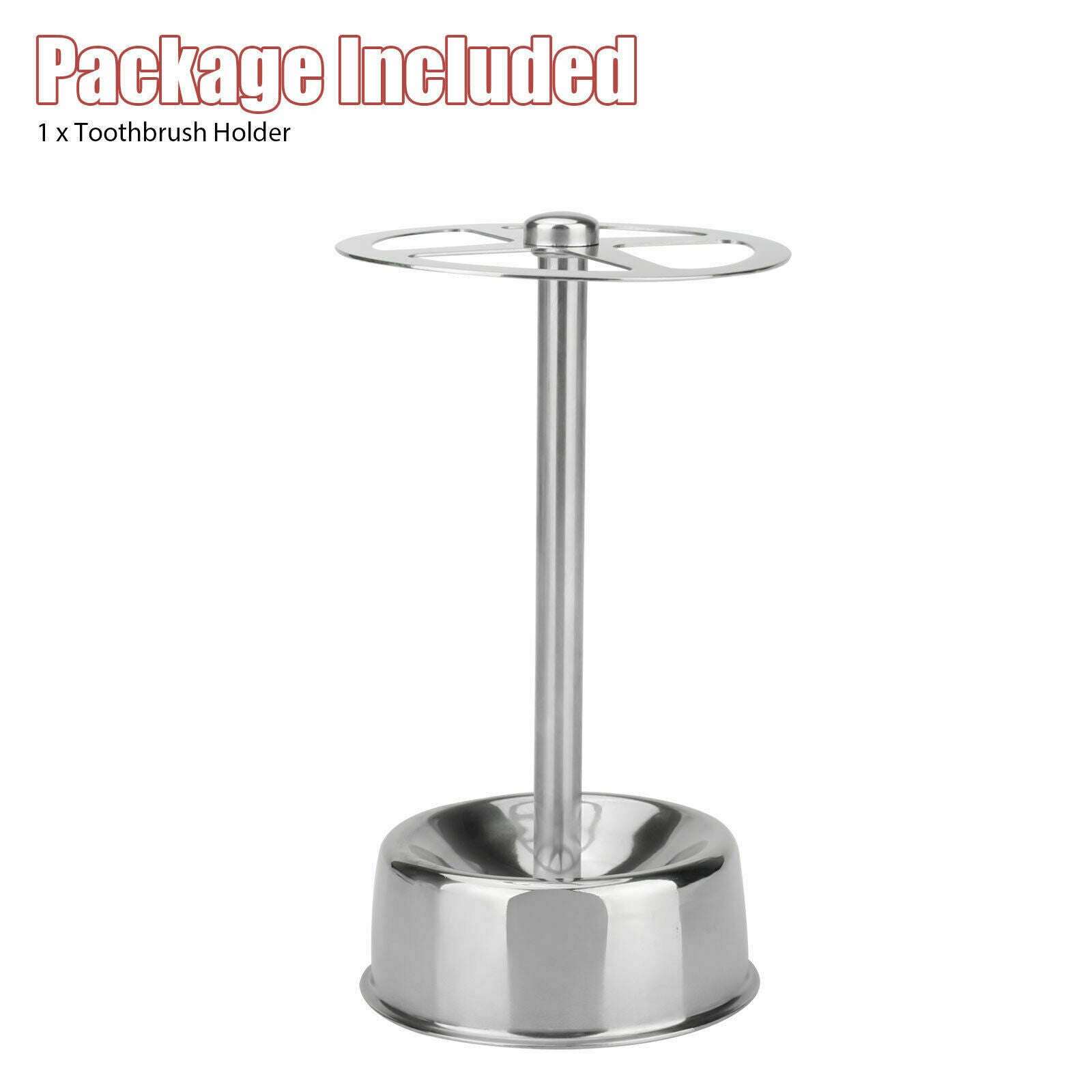 Stainless Steel Toothbrush Stand Toothpaste Holder Bathroom Organizer Freestand