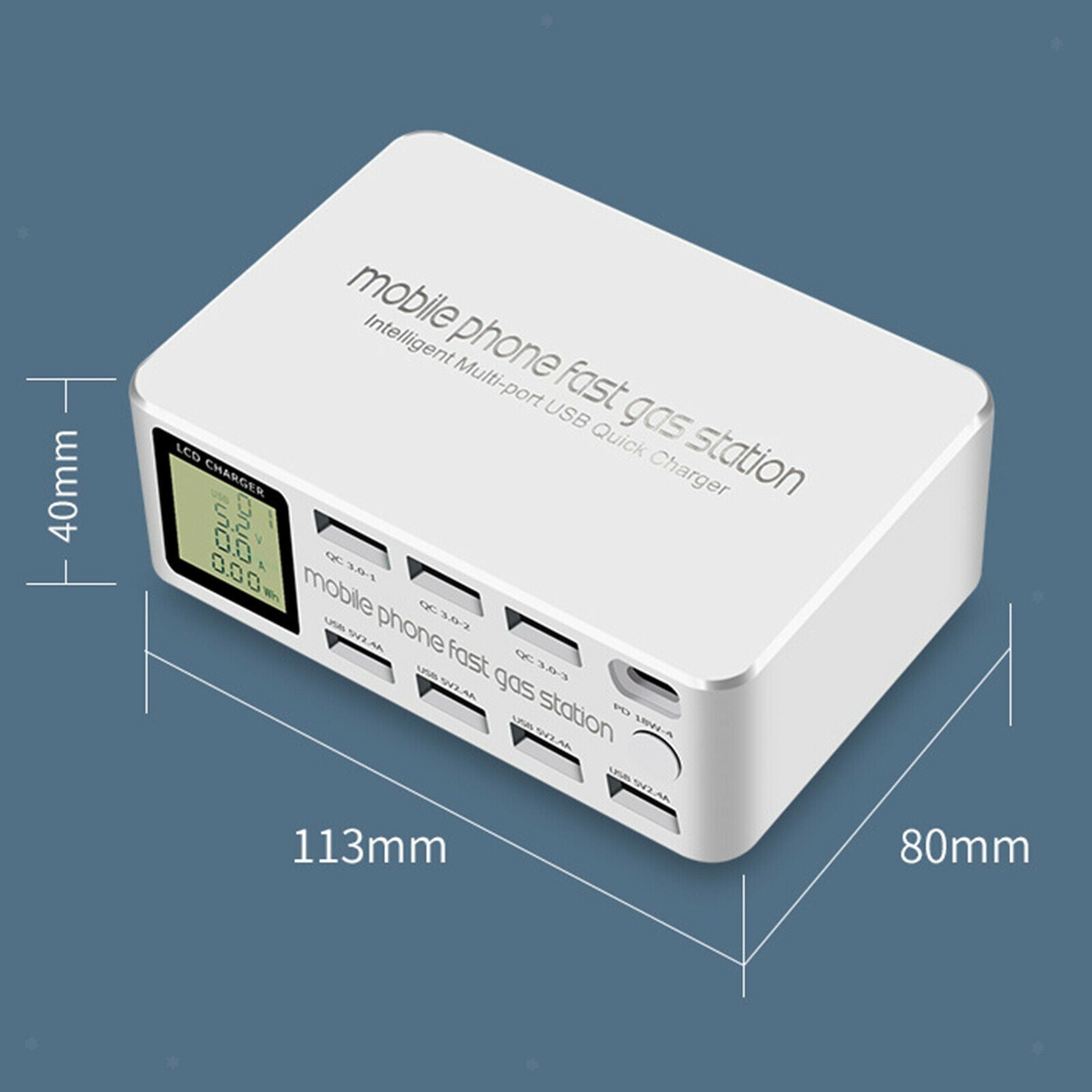 USB 8 Ports Quick Charger Charging Station HUB 3.0 USB PD Fast Charger AU
