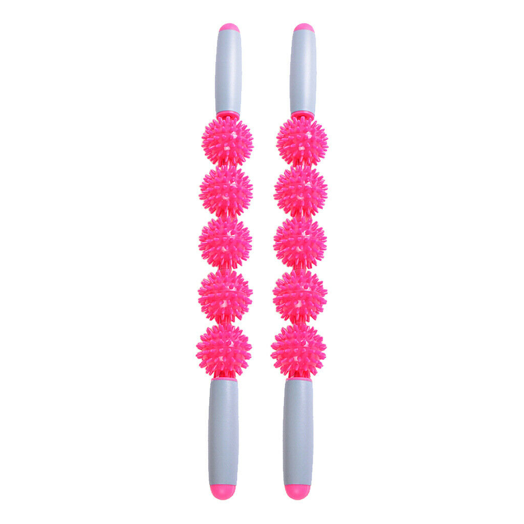 2Pieces, Soft Yoga Fitness Massage Stick Muscle Roller Spiky Massage Rolling