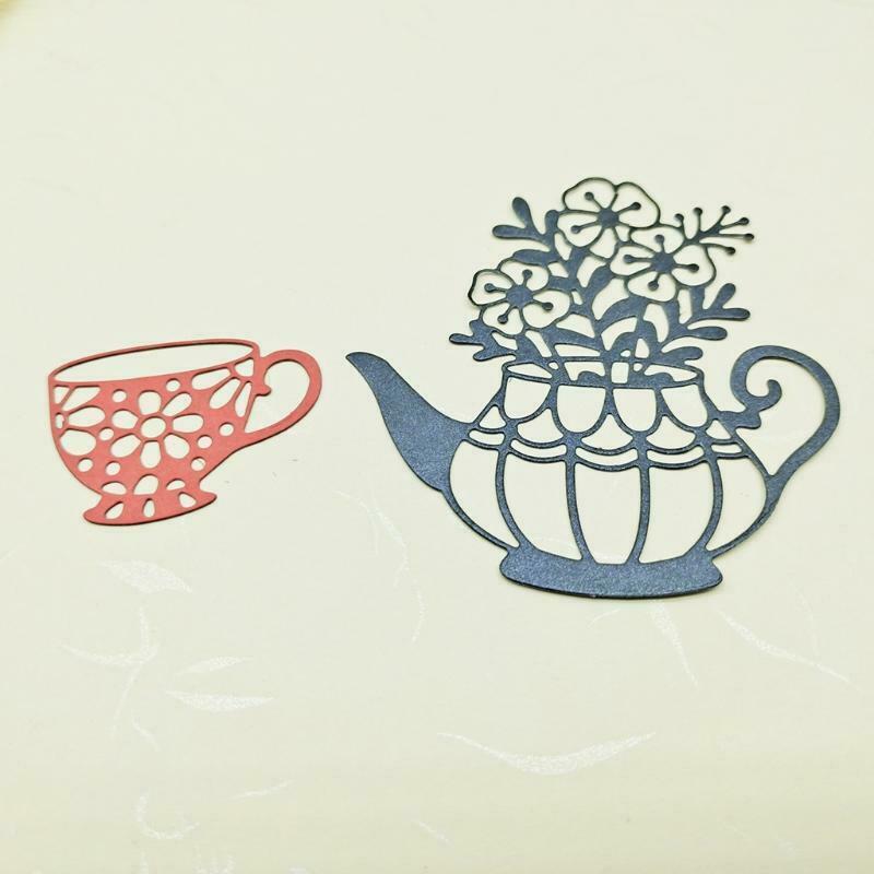 Teapot and Tea Cups Metal Cutting Dies Stencil DIY Scrapbook Album Paper Card