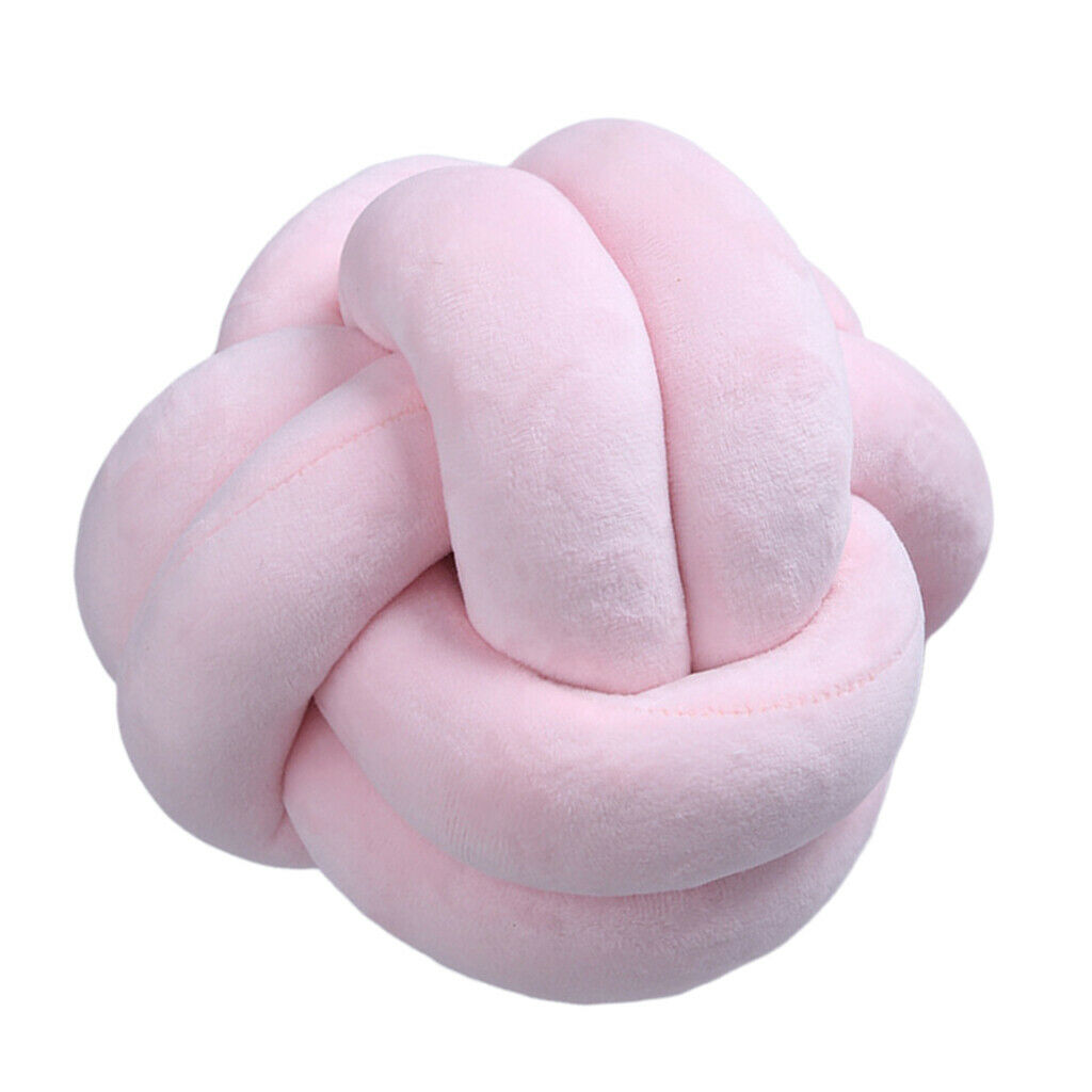 2x Knotted Pillow Hand-woven Plush Throw Cushion 18cm for Living Room Sofa