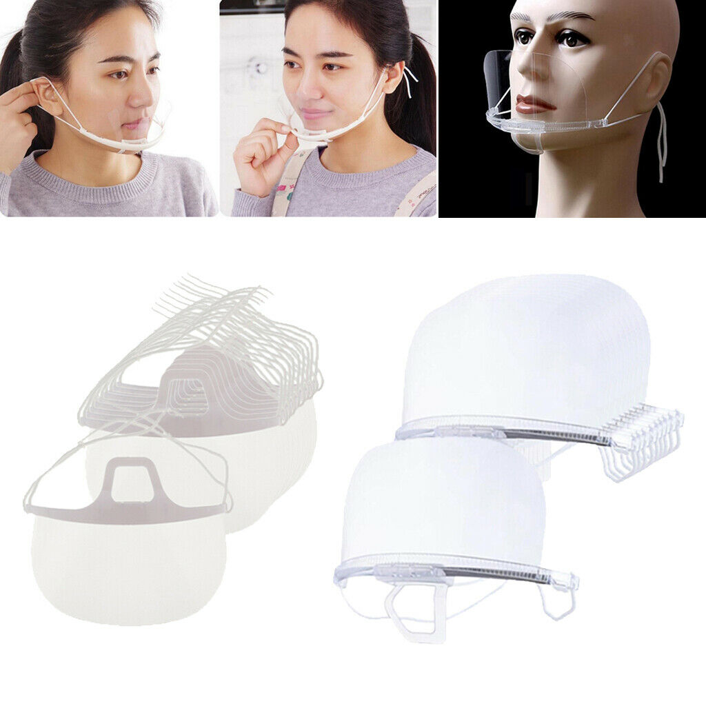 20/Pack Safety Clear Transparent Reusable Mouth Shield Food Maker Hotel