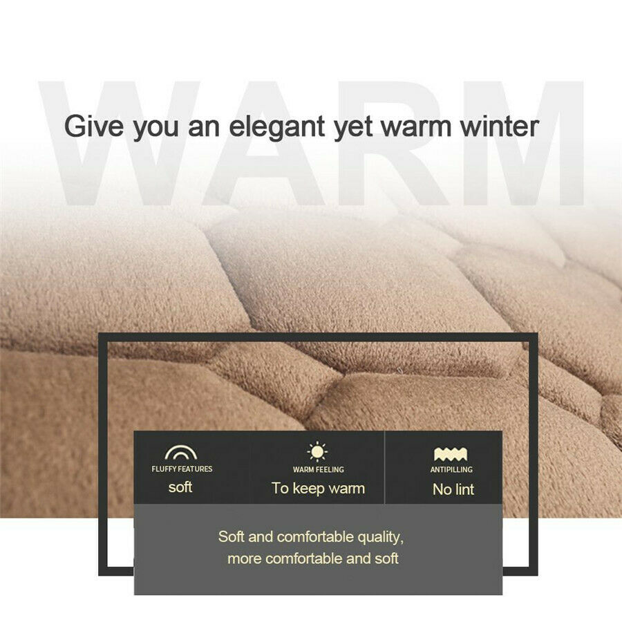 1PC  Short Plush Black Non-slip Silicone Warm Auto Front Backrest Seat Cushion