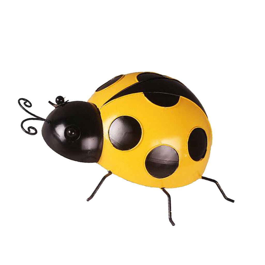 2/Pack Iron Ladybug Metal Animal Hanging Wall Art Crafts Hanging Indoor Outdoor