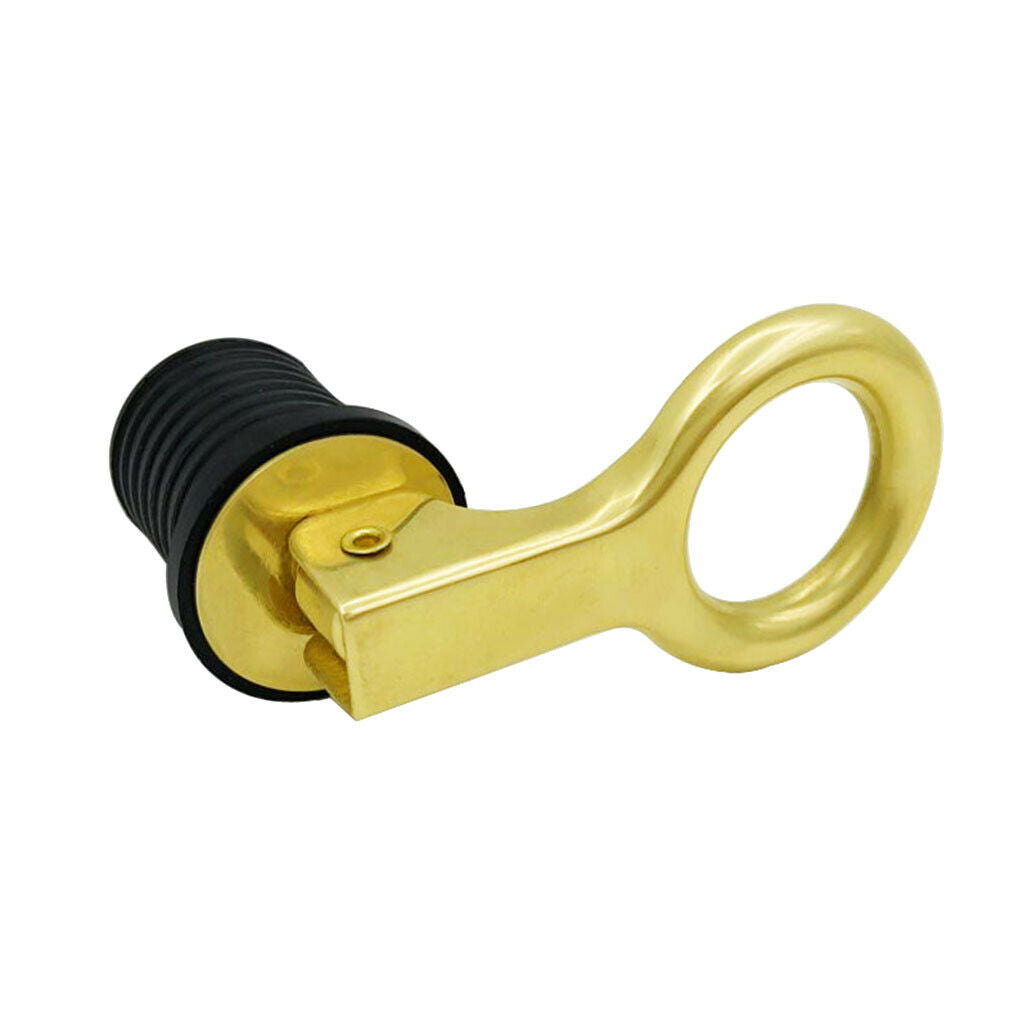 1.26"  Rubber + Brass Snap Flip Style Boat Hull Livewell Drain Plug Bass