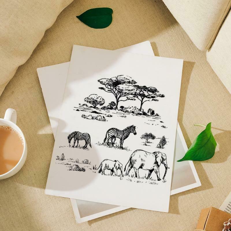 Zebra Elephant DIY Silicone Clear Stamp Cling Seal Scrapbook Embossing Album