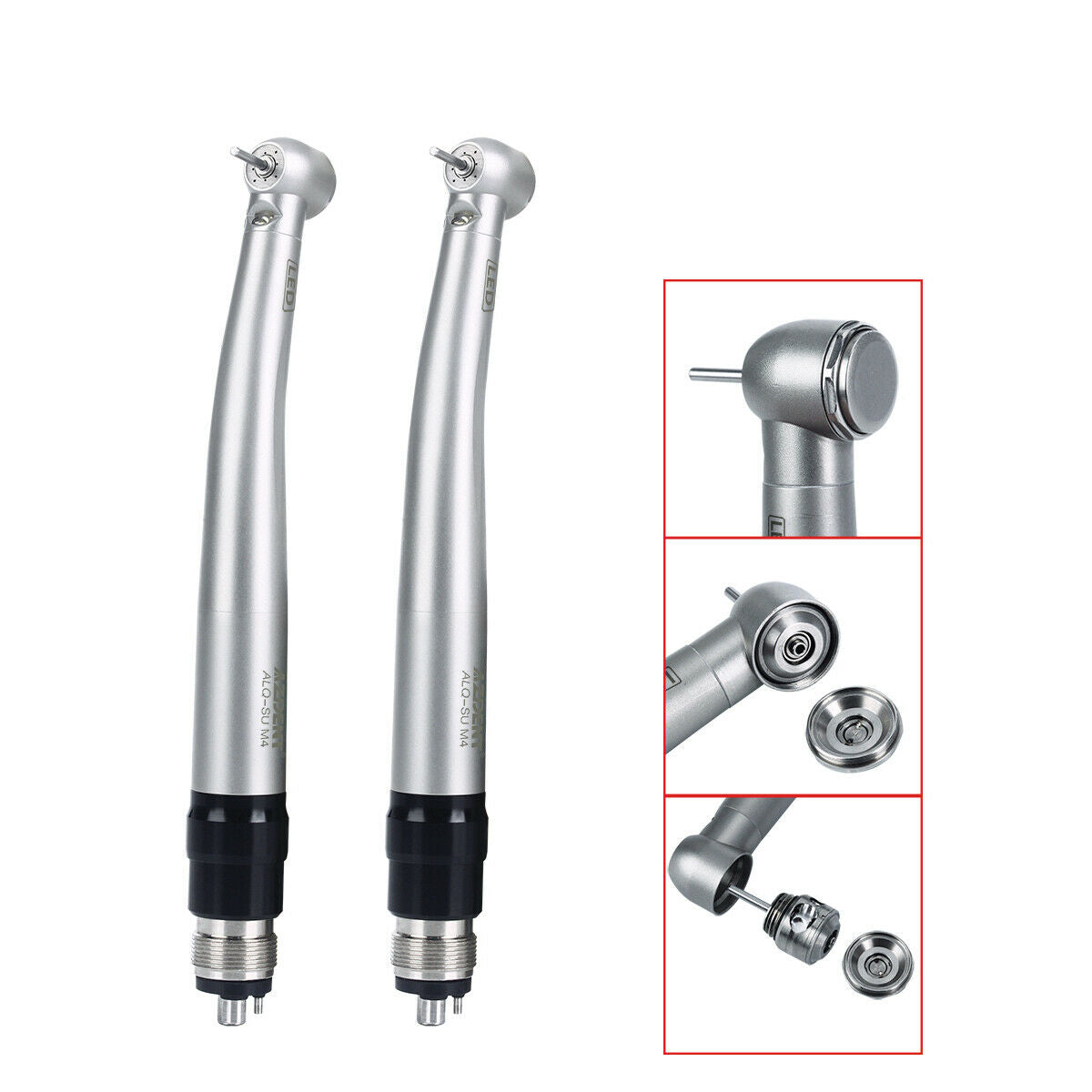 3X Dental LED E-generator Push Button High Speed Handpiece+Quick Coupler 4 Holes