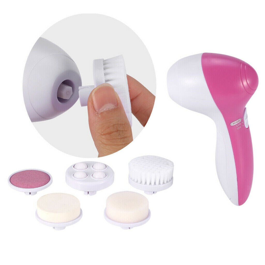5 in 1 Soft Facial Cleansing Brush Massaging Cleanser Machine Deep Cleansing