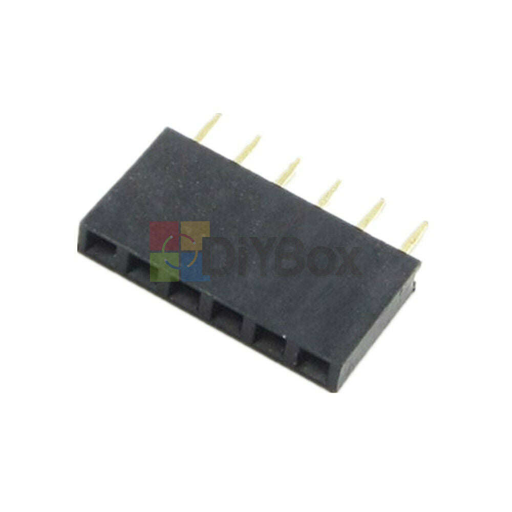 100Pcs 6Pin Single Row 2.54MM Header Socket Connector Pitch DIP-6  AC550V