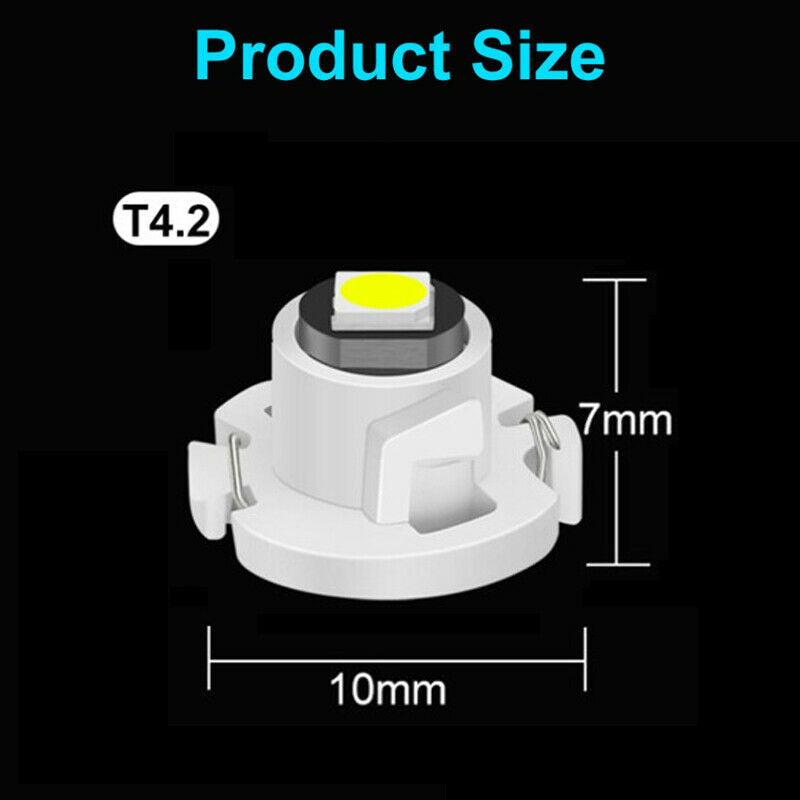 20X White T4 T4.2 Neo Wedge 1-SMD LED Cluster Instrument Dash Climate Bulb Light
