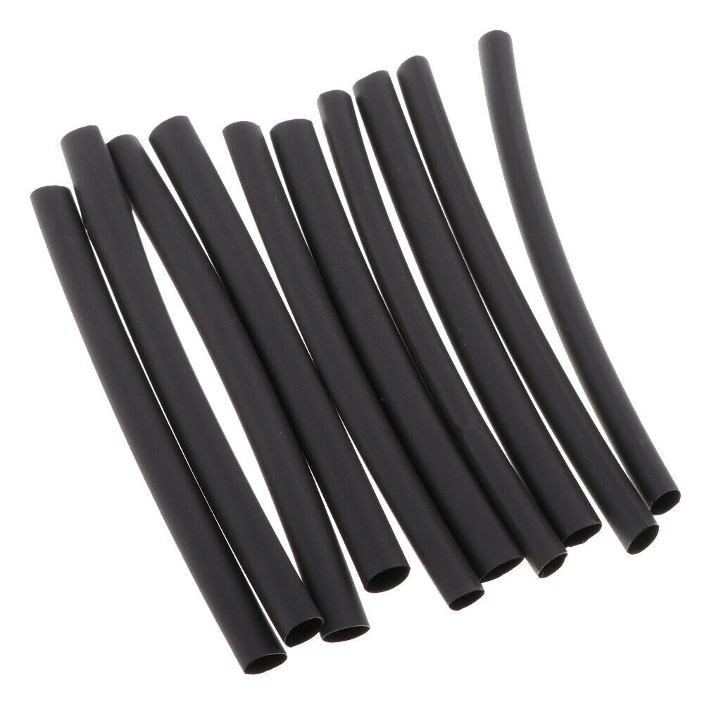 10 Pieces Heat Shrink Sleeve Wrap Tubing for Fishing Rod 3.93inch 6mm Black