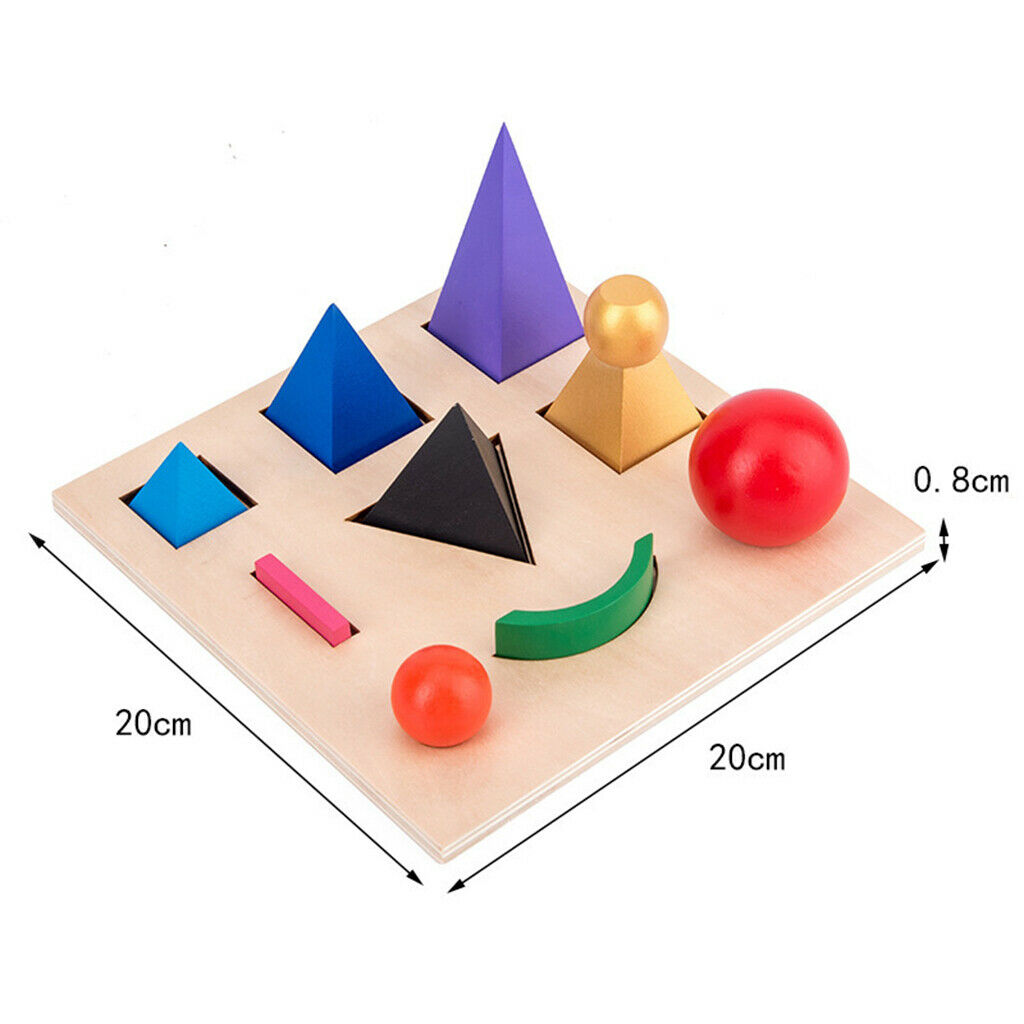 Wood Block Shape Puzzle Board Match Game Develop Motor Skill Montessori Toys