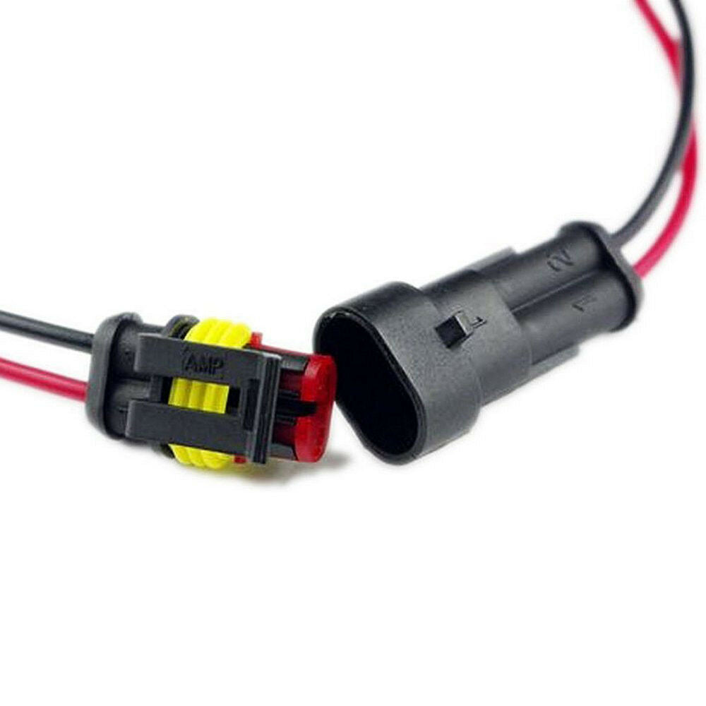10kit 2Pin Way Car Waterproof Seal Electrical Cable Connector Plug with Wire AWG