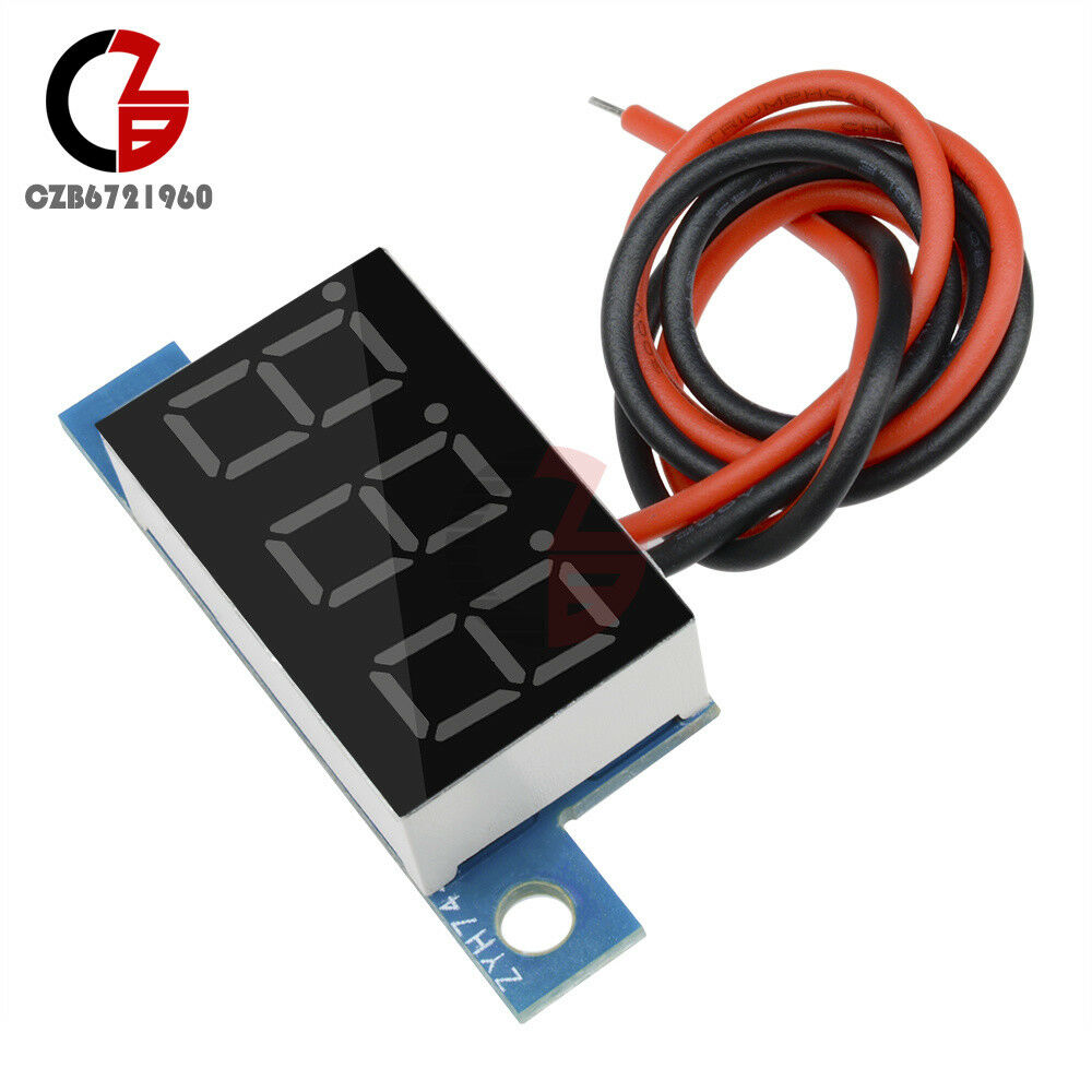 Red 0.36 inch 2 Wire 3 LED 3.3-17V Panel Meter Mini Lithium Battery Voltmeter