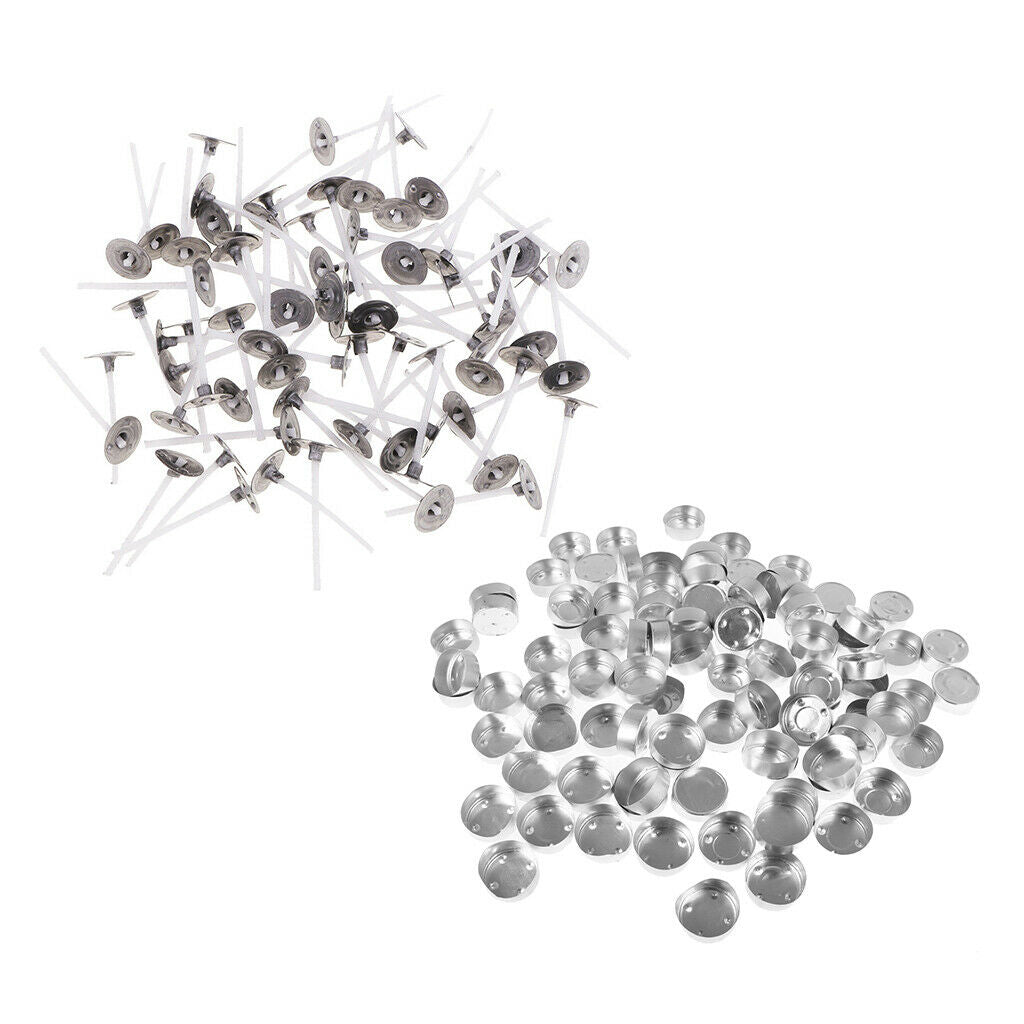 200 Pieces 25mm Candle Wicks Tealight Holder Case Set Xmas Favor DIY Supply
