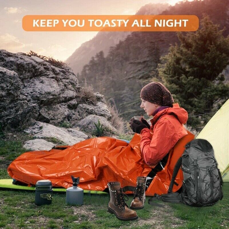 Emergency Survival Sleeping Bag and Poncho, Waterproof  Thermal Blanket for Z5B8