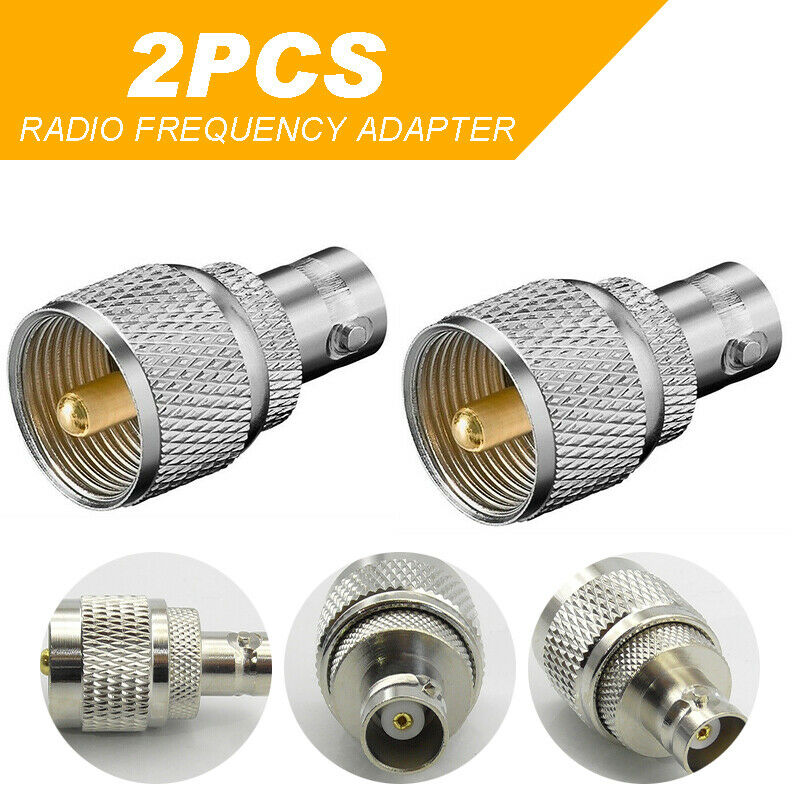 2x BNC Female To UHF PL259 RF Male Plug Socket Coaxial Coax Adaptor Convertor