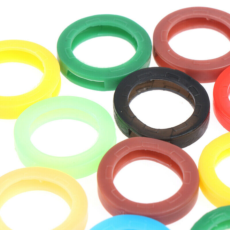 50Pcs Hollow Multi Color Rubber Soft Keys Locks Cap Topper Keyring Elastic C FG